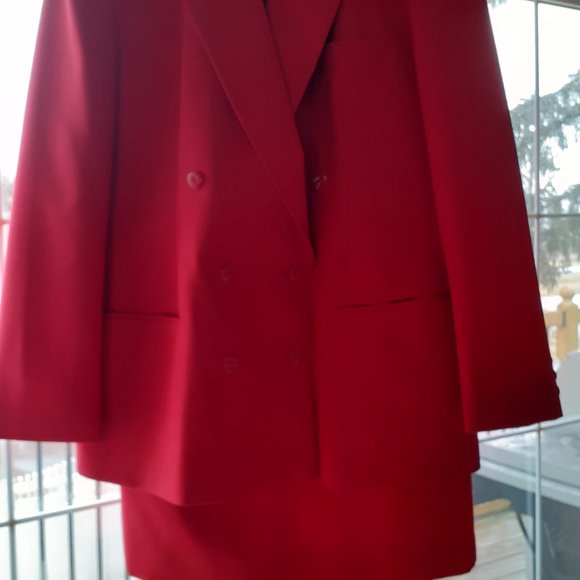 Vintage  Red Skirt suit  imagination 2 piece size 16 - Picture 7 of 7